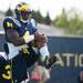 Michigan running back De'Veon Smith during a drill on the practice field outside of the Al Glick Field House on Thursday, August 8, 2013. 
Courtney Sacco I AnnArbor.com 