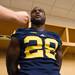 Michigan running back Fitzgerald Toussaint talks to reporters during media day in the locker room, Sunday, August, 11.
Courtney Sacco AnnArbor.com 