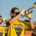 A University of Michigan trumpet player practices marching on Elbel Field, Saturday, Aug, 24.
Courtney Sacco I AnnArbor.com   