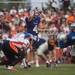 The Railsplitters quarterback Eugene Smith calls a play during the second quarter of their game against Belleville at Lincoln High School, Friday, Aug, 30.
Courtney Sacco I AnnArbor.com    