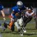 The Railsplitters Cam Williams fumbles the ball after being tackled loosing position of ball to Belleville during the third quarter of their game at Lincoln High School, Friday, Aug, 30.
Courtney Sacco I AnnArbor.com    