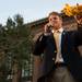 Jake Ryan, a team caption, addresses the crowd during a pep rally held at the Diag on Friday, Sept. 6, the night before the Michigan Wolverines take on Notre Dame at Michigan Stadium                                   . 
Courtney Sacco I AnnArbor.com 