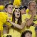 A fan cheers in the stands during the Michigan Notre Dame game, Saturday, Sept. 7.
Courtney Sacco I AnnArbor.com  