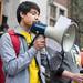 Javier Contreres, an unauthorized immigrant, gives a speech outside the Michigan Union as protesters demand tuition equality for unauthorized immigrants at the University of Michigan.
Courtney Sacco I AnnArbor.com 

