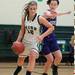 The Irish's Rachel DeMarco drives the ball down court against Pioneer's Kiely Judge duringThursday evenings game at Father Gabriel Richard High School.
Courtney Sacco I AnnArbor.com 