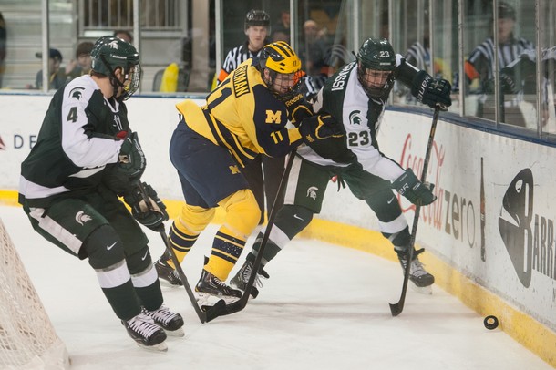 Images from the Michigan hockey team's 3-2 win over Michigan State
