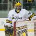 The Wolverines goalie Adam Janecyk after the Falcons 4th goal enters his net, Tuesday Jan. 8. 
Courtney Sacco I AnnArbor.com 