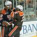 The Falcons celebrate after center Ryan Carpenter scores a goal Tuesday Jan. 8.
Courtney Sacco I AnnArbor.com  