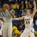 Wolverines freshman Max Bielfeldt defensively plays against Eastern Michigan's Da'Shonte Riley during Thursday Nights game.Courtney Sacco I AnnArbor.com 