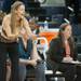 Wolverines head coach Kim Barnes Arico as the Wolverines where down more then ten points to the Lady Lions with one minute left in the game, Monday, Jan. 21.

Courtney Sacco I AnnArbor.com  