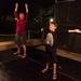Anne-Marie Ilgen and her 8-year-old son, Ryan, play Superhero, an interactive projection gsmr, at Top of the Park, Friday, June 28.
Courtney Sacco I AnnArbor.com     