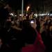A torch caught fire during the Wolverines' Final Four victory celebration over Syracuse on the Diag on Saturday, April 6. Daniel Brenner I AnnArbor.com