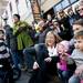 Festifools spectators smile as a performer gets close on Main Street on Sunday, April 7. Daniel Brenner I AnnArbor.com