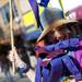 A Festifools street party performer embraces one of her "robots" on Main Street on Sunday, April 7. Daniel Brenner I AnnArbor.com