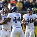 Northwestern running back Venric Mark celebrates after a touchdown on Saturday. Daniel Brenner I AnnArbor.com