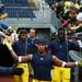 Michigan players come to warm up prior to the game as Michigan took on the University of Minnesota Saturday October 1, 2011. Jeff Sainlar I AnnArbor.com 
