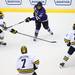 Niagara's Giancarlo Iuorio fires a shot through defenders as Michigan took on Niagara University in their season opener at Yost Ice Arena Tuesday October, 4, 2011. Michigan won the match 5-0. Jeff Sainlar I AnnArbor.com