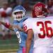 Skyline's Andrew Copp throws a touchdown pass as the Skyline Eagles took on the Bedford Mules at Skyline High School Thursday October 6, 2011. Bedford won the game 23-20. Jeff Sainlar I AnnArbor.com