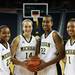 (From left to right) The incoming class with Aquashia Anderson, Nicole Elmblad, Cyesha Goree, and Brenae Harris at the University of Michigan's men and women's media day Tuesday October 11, 2011. Jeff Sainlar I AnnArbor.com