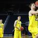 Evan Smotrycz  practices his half court shots at the University of Michigan's men and women's media day Tuesday October 11, 2011. Jeff Sainlar I AnnArbor.com