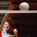 Britton Deerfield's Anna Prielipp tries to spike it down as Whitmore Lake took on Britton Deerfield at Whitemore High School. Whitemore won the best of five series 3-0. Tuesday October 11, 2011. Jeff Sainlar I AnnArbor.com