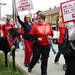 Over 400 nurses and supporters showed up to take part in the rally at Liberty Plaza downtown to march to the University of Michigan Hospital and protest Wednesday October, 12, 2011. Jeff Sainlar I AnnArbor.com