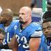 Kyle vanden Bosch(center) and his red contacts look on as the Detroit Lions took on the San Francisco 49ers Sunday October 16, 2011 at Ford Field. San Francisco  won the game 25-19.  Jeff Sainlar I AnnArbor.com