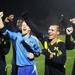 Michigan players celebrate after defeating the Akron Zips Tuesday, Oct. 18, 2011 at the Michigan Soccer Complex. Michigan defeated the No. 4 Zips, 1-0, in overtime.  Jeff Sainlar I AnnArbor.com