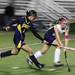 Saline's Sarah Palmerton(left) Shelby Supica go after the ball as Pioneer took on Saline at Pioneer High School Tuesday October 25, 2011. Pioneer won the game 6-0 and advanced to the semi-finals. Jeff Sainlar I AnnArbor.com