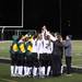 Huron comes together after defeating  Mercy High School Thursday October 27, 2011 at Dearborn Edsel Ford High School. Huron won 2-1 to advance to the championship game. Jeff Sainlar I AnnArbor.com