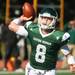 Alex Gillett fires a  pass as Eastern Michigan University took on Ball State Saturday November 5, 2011 at Rynearson Stadium. Ball State won the game 33-31 Jeff Sainlar I AnnArbor.com