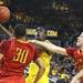 Tim Hardaway Jr. drives to the bucket as Michigan took on Ferris State at the Crisler Arena Friday November 11, 2011. Michigan won the game 59-33(AP Photo/AnnArbor.com, Jeff Sainlar I AnnArbor.com)