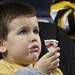 Jonathan Sandrson,5, enjoys an ice cream cone as Michigan took on Ferris State at the Crisler Arena Friday November 11, 2011. Michigan won the game 59-33(AP Photo/AnnArbor.com, Jeff Sainlar I AnnArbor.com)