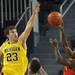 Michigan's Evan Smotrycz goes for a block as Michigan took on Ferris State at the Crisler Arena Friday November 11, 2011. (AP Photo/AnnArbor.com, Jeff Sainlar I AnnArbor.com)