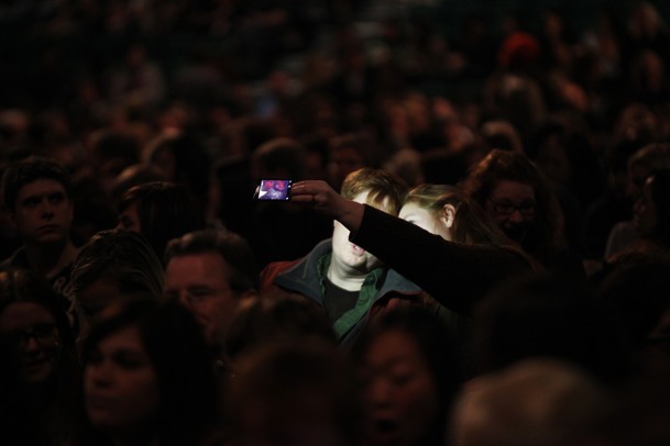 Fans take a photo of themselves before Russell Brand performed at the Eastern Michigan University Convocation  Center Wednesday November 16, 2011. Jeff Sainlar I AnnArbor.com