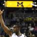 Tim Hardaway Jr. signals to a teammate as the University of Michigan men's basketball team took on Western Illinois Thursday November 17, 2011 at the Crisler Arena. Michigan won the game 59-55. Jeff Sainlar I AnnArbor.com