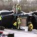The Ann Arbor Fire Department was called in to help free a man who was pinned inside as his truck overturned at Jackson St. and Maple Rd. on Friday November 18, 2011. Jeff Sainlar I AnnArbor.com