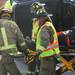 The Ann Arbor Fire Department was called in to help free a man who was pinned inside as his truck overturned at Jackson St. and Maple Rd. on Friday November 18, 2011. Jeff Sainlar I AnnArbor.com