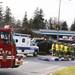 The Ann Arbor Fire Department was called in to help free a man who was pinned inside as his truck overturned at Jackson St. and Maple Rd. on Friday November 18, 2011. Jeff Sainlar I AnnArbor.com