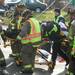 The Ann Arbor Fire Department was called in to help free a man who was pinned inside as his truck overturned at Jackson St. and Maple Rd. on Friday November 18, 2011. Jeff Sainlar I AnnArbor.com