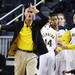 Head coach  Kevin Borseth calls out a play as the University of Michigan women's basketball team took on the University of Utah Utes Thursday November 17, 2011 at the Crisler Arena. Jeff Sainlar I AnnArbor.com