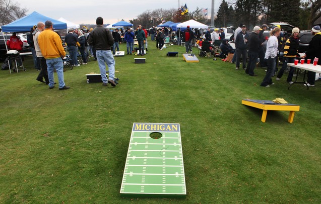 Cornhole boards are found all over tailgating areas prior to the University of Michigan, Nebraska football game at Michigan Stadium Saturday November 19, 2011. Jeff Sainlar I AnnArbor.com
