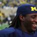 Denard Robinson answers questions at the end of the game as the University of Michigan took on Nebraska at Michigan Stadium Saturday November 19, 2011. Jeff Sainlar I AnnArbor.com