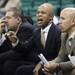 Eastern Michigan Head Coach Rob Murphy communicates with his players as Eastern Michigan University took on Rochester College at the Convocation Center Wednesday November 23, 2011.EMU won the game 62-43. Jeff Sainlar I AnnArbor.com
