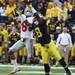 Michigan's Blake Countees bats down a ball from DeVier Posey as the University of Michigan took on Ohio State Saturday  November 26, 2011 at Michigan Stadium. Michigan won the game 40-34. Jeff Sainlar I AnnArbor.com
