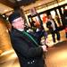 Paul Kreger of the Detroit Caledonian Pipe Band plays for customers outside of Macy's department store as Santa Claus' bus tour stopped in at the Macy's in Briarwood Mall Tuesday  December 6, 201. "We sent someone out because we want to welcome Santa," said Kreger. The purpose of the bus tour is to raise awareness of Macy's Believe campaign, which benefit?s Make-A-Wish.  Jeff Sainlar I AnnArbor.com