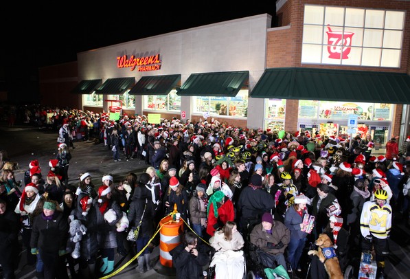 Hundreds of people lined up outside Walgreens as Ellen DeGeneres and Walgreens teamed up to put on a Toys for Tots event Thursday, Dec. 8, 2011 at the Walgreens on Jackson Ave. in Ann Arbor. Jeff Sainlar I AnnArbor.com