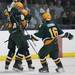Jackson Lumen Christi celebrates after a goal as Chelsea High School took on Jackson Lumen Christi Wednesday December 14, 2011 at the Chelsea Arctic Coliseum. Chelsea won 6-5.  Jeff Sainlar I AnnArbor.com