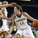 Michigan's Kate Thompson looks for some driving room as Michigan women's basketball team took on Indiana St Saturday December 17, 2011. Michigan won the game 72-44. Jeff Sainlar I AnnArbor.com