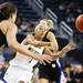 Michigan's Brenae Harris passes the ball to a teammate as Michigan women's basketball team took on Indiana St Saturday December 17, 2011. Michigan won the game 72-44. Jeff Sainlar I AnnArbor.com